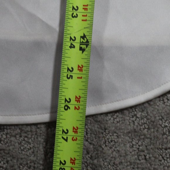 Vintage 90s Madison Size 6 Shiny Cream Ruffle Collar Blouse - Picture 6 of 6